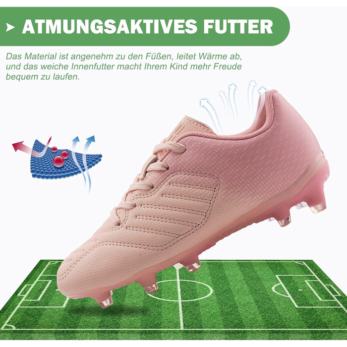 Дитячі футбольні бутси JABASIC для хлопчиків та дівчаток, спортивні, Outdoor, розмір 35 EU, світло-рожевий