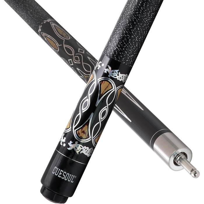 CUESOUL Більярдний кий 58 дюймів, 21oz, 13 мм наконечник, з Irish Wrap, у комплекті сумка для кия блакитного/коричневого кольору PC011