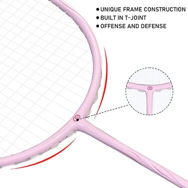 Набір для бадмінтона OGEENIER: 4 ракетки, 6 воланчиків, сумка, 3 1/4 дюйми