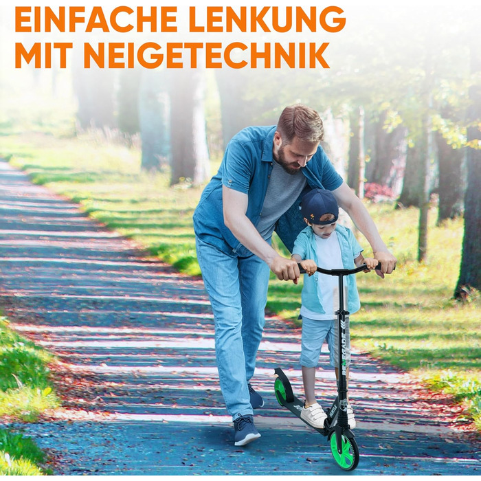 Міський ролер Hurtle Roller Kinder 10 років, складний та регульований по висоті (84–98 см), самокат для дітей та дорослих зі стійкою, з ремінним плечем, до 100 кг (Runner)