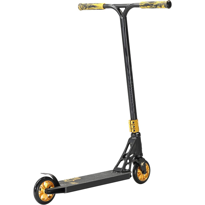 Трюковий самокат STAR SCOOTER Pro Sport 120мм, алюмінієвий, HIC, для дітей від 7 років і дорослих, чорний/золотий