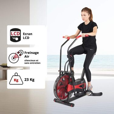 Велотренажер CARE FITNESS Air Bike CA-700 з повітряним опором, 6 програм тренувань, 2 в 1 кростренажер, 6 функцій контролю навантаження, LCD-дисплей, чорний