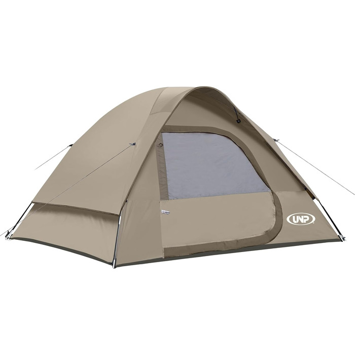 Сімейне намет UNP для 3 осіб, водонепроникний, вітростійкий, з захистом від дощу, простий у встановленні, портативний купольний намет для кемпінгу, 240 x 210 x 120 см (Хакі)