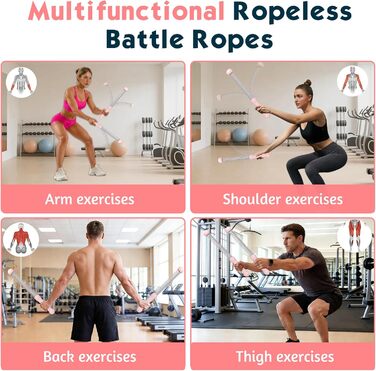 Битва-мотузка TOGETDREAM без мотузки, регульована, для тренування всього тіла, спалювання жиру, кардіо та силових тренувань, рожева