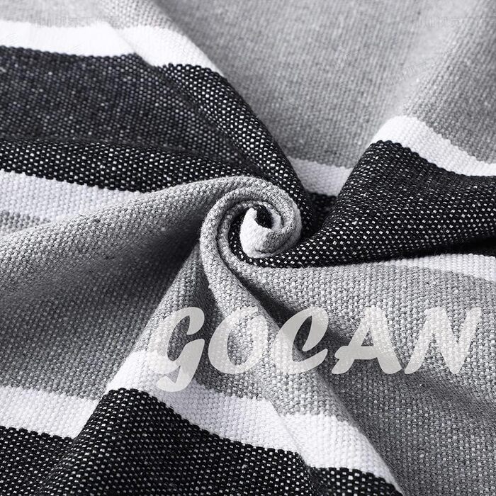 Гаммак GOCAN XXL для 2 осіб, 220x150 см, 330 см, 300 кг, бавовна, для відпочинку на вулиці та в приміщенні, сірий смугастий гамак
