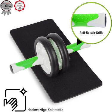 Ролер для пресу Ultrasport AB Roller з килимком для колін, тренажер для пресу для чоловіків та жінок, компактний, для сеньйорів, білий/рожевий