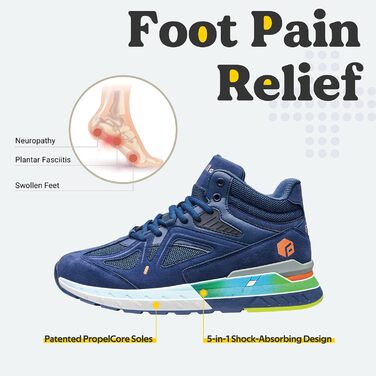 Чоловічі кросівки для бігу FitVille Extra Wide (X-Weit) - широкі, зручні, блакитні (50 EU)