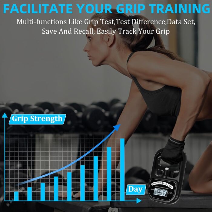 Динамометр ручний цифровий 180 кг з USB зарядкою та LCD-дисплеєм для спортсменів та домашніх тренувань