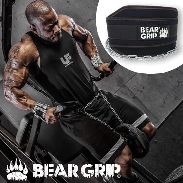Пояс для підтягувань та віджимань Bear Grip з утяжненням для силових тренувань та бодібілдингу (чорний)