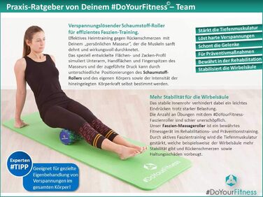 Фасціальна ролика DoYourFitness 34x14 см, середньої жорсткості, для масажу та розслаблення м'язів, піна, масажна фітнес-ролика