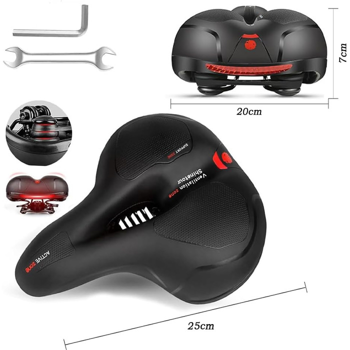 Велосипедне сідло гелеве, комфортне, широке, дихаюче, водонепроникне для жінок та чоловіків