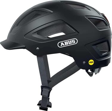 ABUS Hyban 2.0 MIPS велосипедний шолом з ліхтарем, ABS, захист від ударів, чорний, розмір M (52-58 см), для дорослих