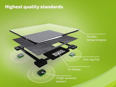 Електронна вага Soehnle Style Sense Compact 300 Slate, чорна, LCD-дисплей, плоский дизайн, велика платформа, максимальна вага 180 кг