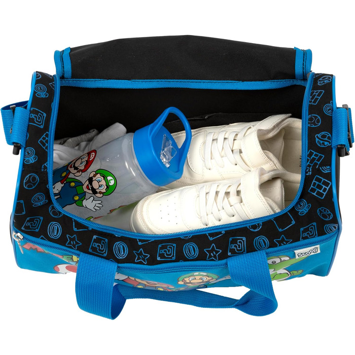 Дитяча спортивна сумка Scooli - блакитна, 23 x 35 x 16 см, з регульованим ремінцем