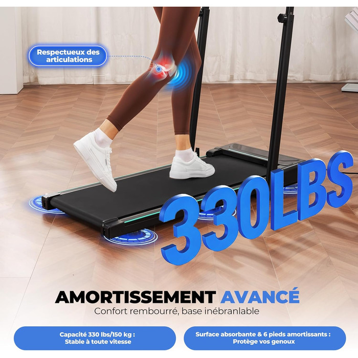 GTPLAYER Ходунка для ходьби, біговий доріжки для дому, складана з LED-дисплеєм та пультом, регульовані підлокітники, двигун 2.5 PS, фітнес, тренування, домашній фітнес, зелений