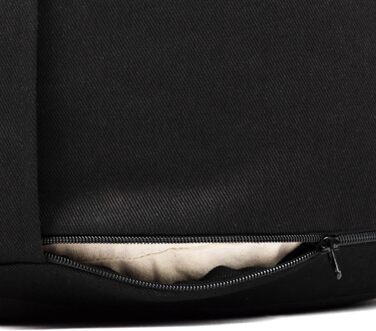 Подушка для медитації Bodhi Rondo ECO: Йога-подушка з органічною житньою лузгою, бавовняний чохол, висота 20 см (Чорний)