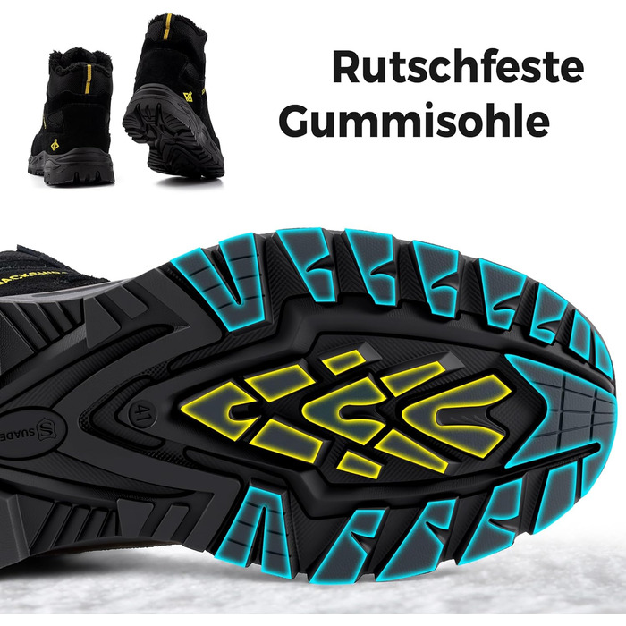 Чоботи зимові чоловічі/жіночі JackShibo, теплі, водонепроникні, антиковзаючі, для активного відпочинку (39 EU, чорний)