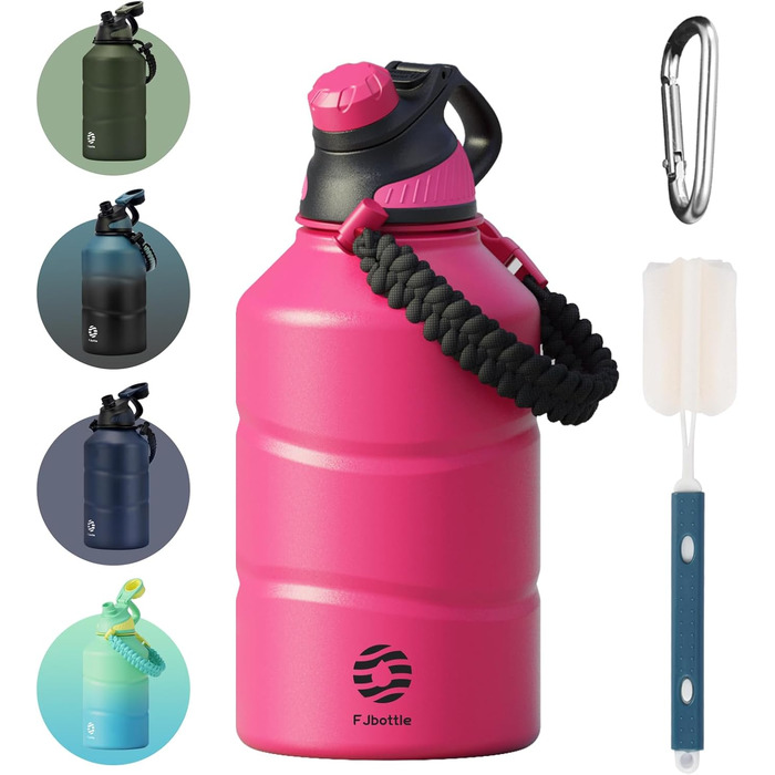 Fjbottle пляшка для води з нержавіючої сталі 1900 мл, спортивна термобутилка з магнітною кришкою, BPA-free, герметична, для газованої води, спортзалу, школи, фітнесу