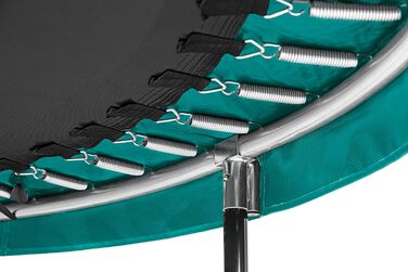 Намет-трамплін Salta Comfort Edition Ø396 см з комплектом: мережа, мат, пружини, захисний борт - зелений/рожевий. Трамплін для саду, TÜV geprüft