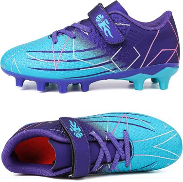 Дитячі футбольні бутси з шипами, професійні, для хлопчиків та дівчаток, спортивне взуття, розмір 38 EU, блакитний/фіолетовий