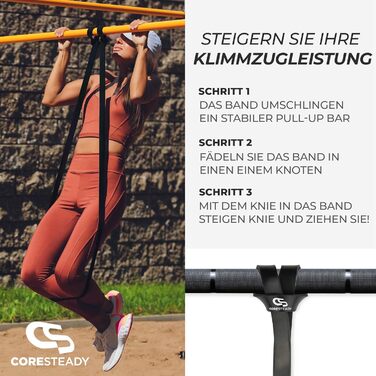 Еспандер Coresteady для фітнесу та спорту – міцна гумова стрічка для підтягувань, силових тренувань та нарощування м'язів для чоловіків і жінок, набір 5 штук (червоний, чорний, фіолетовий, зелений, синій)