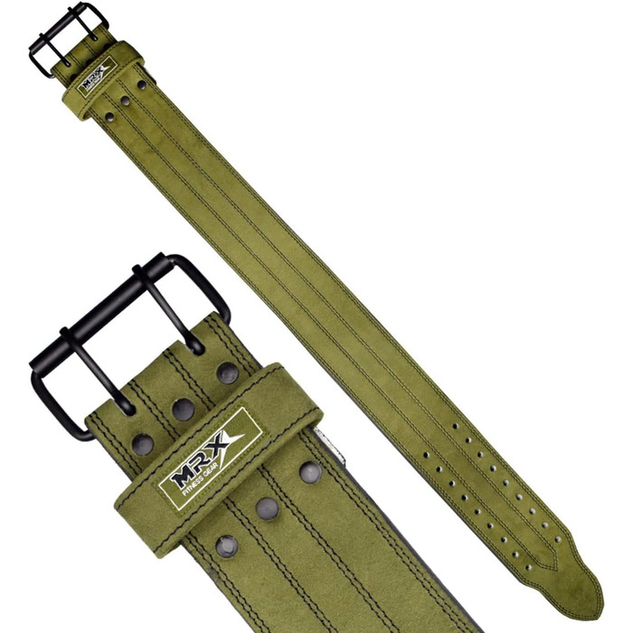 Пончо для пауерліфтингу MRX, шкіряний, 10.2 см, XX-Large, оливковий, для тренувань, фітнесу, підтримки спини, бодібілдингу, з металевою пряжкою
