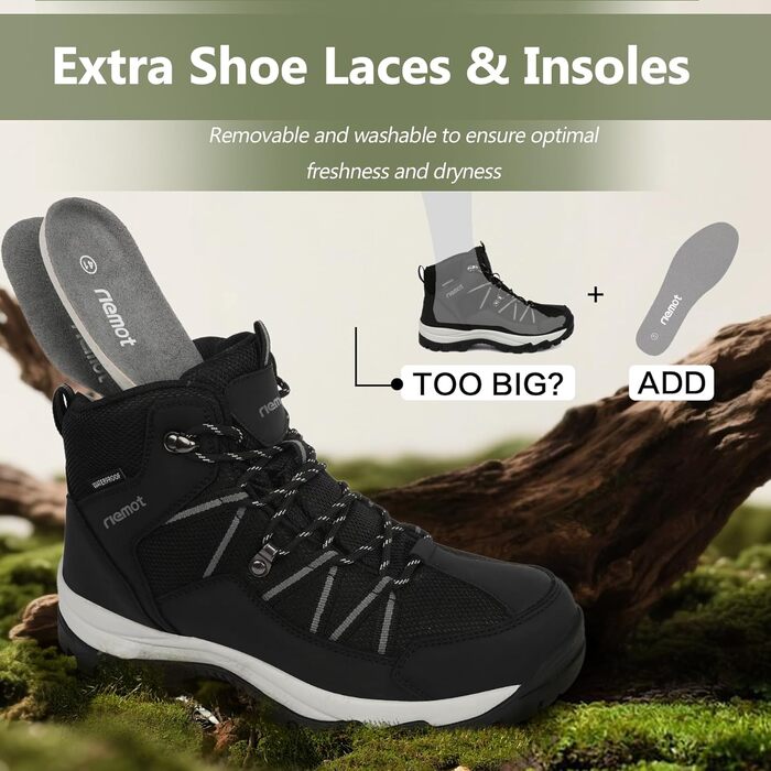 Черевики для трекінгу жіночі, туристичні черевики, трекінгові черевики, черевики для хайкінгу, чорні, 40 EU