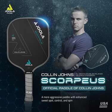 Професійна ракетка для піклболу JOOLA Scorpeus, карбон, сертифікат USAPA, 40x20 см