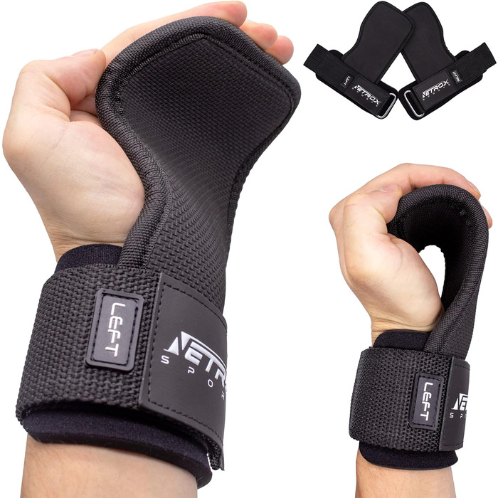NetroxSports® М'які хватки-петлі для бодібілдингу, пауерліфтингу, фітнесу – посилені лямки для середніх ваг для жінок і чоловіків