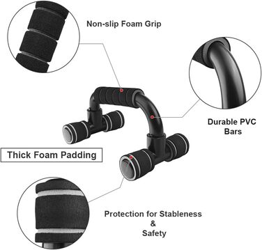 Набір гантелей для віджимань Flintronic (2 шт), неслизькі ручки для тренування м'язів та сили #3 Темно-сірий