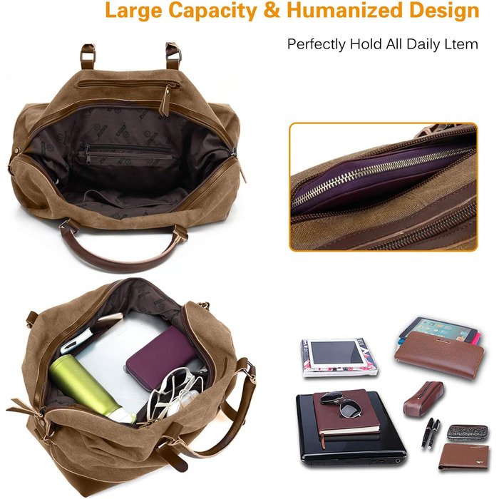 Спортивна сумка-дорожня FANDARE для подорожей та кемпінгу, багатофункціональна сумка-вікенд з канвасу, армійський зелений