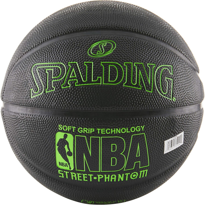 М'яч для баскетболу Spalding NBA Street Phantom, 74.9 см, неоново-зелений/чорний, розмір 7 (29.5')