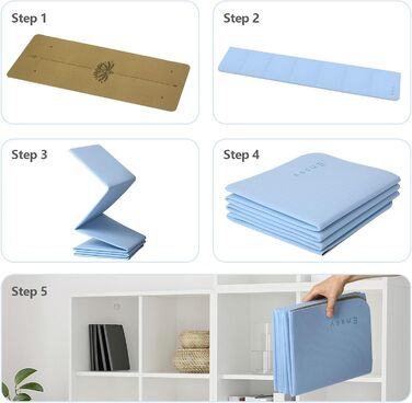 Килимок для йоги Enssy Reise, складаний, компактний, 173x61 см, 0.4 см, з сумкою, легкий дизайн для пілатесу (Kork-Lotus Centerline 2)