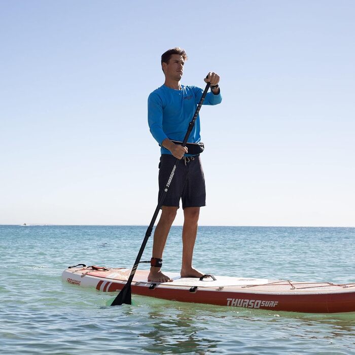 Весло для SUP та каяка THURSO SURF Carbon Hybrid, 3-частинне, карбоновий стрижень, конвертоване, регульоване 180-220 см, легке, плаваюче