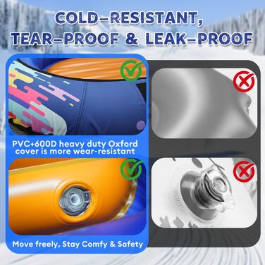 Надувний сніговий валянок Hyperzoo для двох осіб з посиленими ручками та спинкою