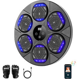 Музичний бокс-машина LeuKoles з Bluetooth, LED-підсвіткою, для боксу зі стінним монтажем, 7 режимів, з боксерськими рукавичками, електронна