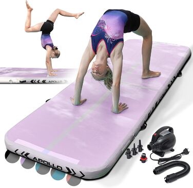 Надувний гімнастичний мат Apollo Air Mat Pro для дорослих і дітей, довжина 3м/4м, для дому та вулиці, акробатичний килимок для тренувань
