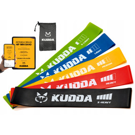 Набір фітнес-резинок KUDDA mini band, 30 см, 5 шт., опір 1-20 кг