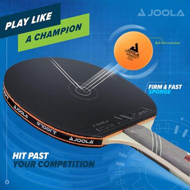 JOOLA Omega Speed – тенісна ракетка для настільного тенісу турнірного рівня, для тренувань, з розширеною ручкою, гумою Vizon, для швидкості, для просунутих гравців