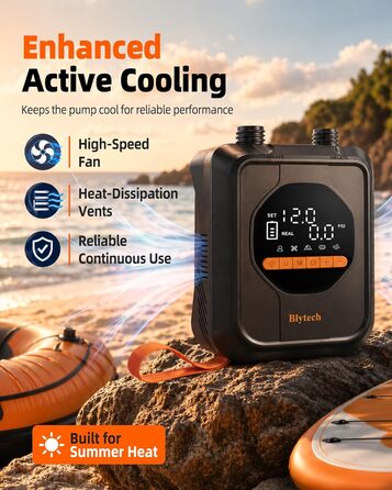 Насос електричний для SUP дошки 20 PSI з акумулятором 13500 mAh: портативний насос для SUP, каяка, човна, басейну та надувних виробів