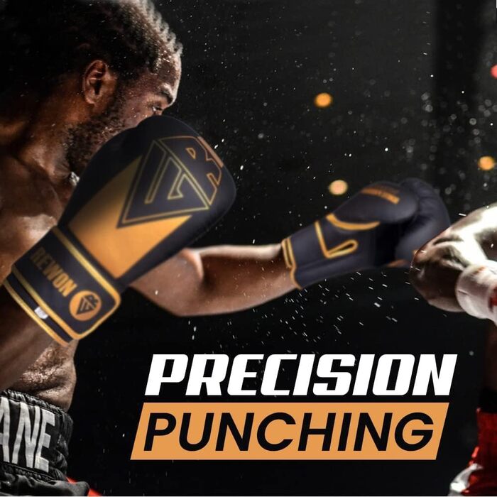 Боксерські рукавички для тренувань і спарингів, MMA, кікбоксингу, Муай Тай, 14oz, чорні/золоті