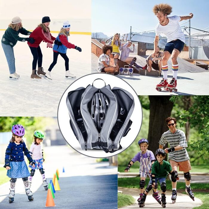 Сумка для роликів та ковзанів для дітей та дорослих (28-45 EU), сіра - L