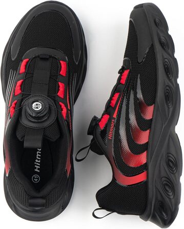Чоловічі кросівки Hitmars для бігу та занять спортом. Зручні, з амортизацією, для вулиці та фітнесу. Розміри EU 39-47, кольори: чорний, червоний. Модель J01 44 EU