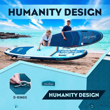 Надувні SUP-дошки InnoExpo 11' з преміум аксесуарами: стабільний дизайн, неслизьке покриття, комплект для каяка (підходить для молоді та дорослих)