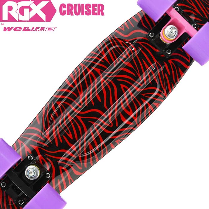 Скейтборд WeLLIFE Mini Cruiser RGX 56 см рожевий, PU 78A, ABEC-7RS, для підлітків і дорослих