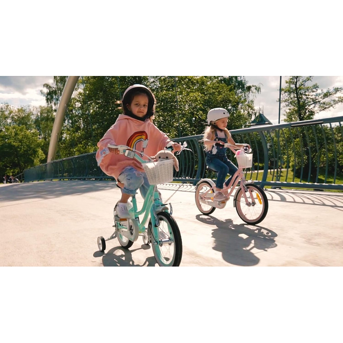 Дитячий велосипед Sun Baby Heart Bike для дівчаток 12, 14, 16 дюймів, знімна штанга, для дітей 2-6 років