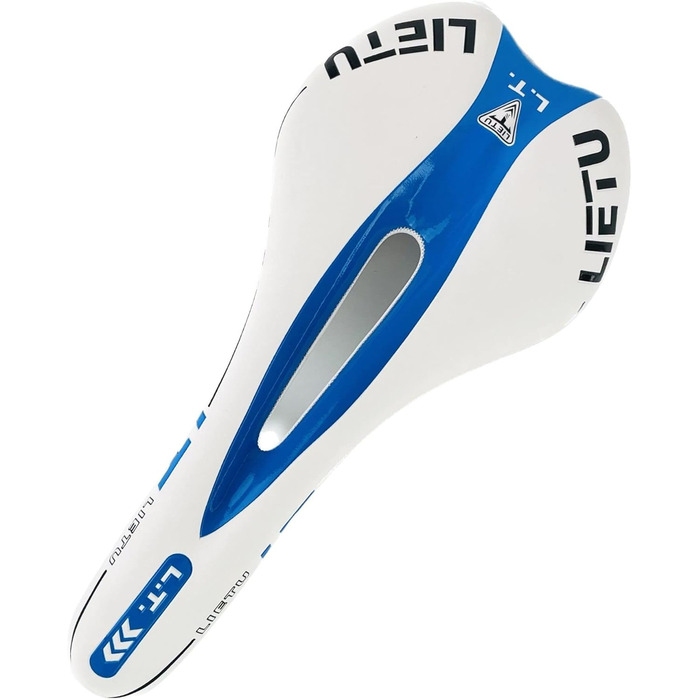 Велосипедне сідло Hallenwerk WEIß/BLAU: ергономічне, дихаюче, для MTB, туризму та гірського велосипеда