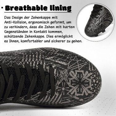 Дитячі футбольні бутси для хлопчиків та дівчаток, розмір 36 EU, чорний колір