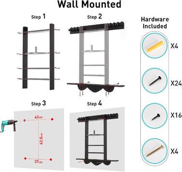 Стенд для київ Leogreen на 8 київ, 18 куль, 3 підставки для куль та рулон паперу. Настінний органайзер з дерева для більярдних кімнат, барів та клубів