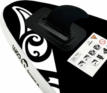 Надувна SUP-дошка ARKEM 305x76x15 см з сидінням, чорна, комплект для веслування стоячи